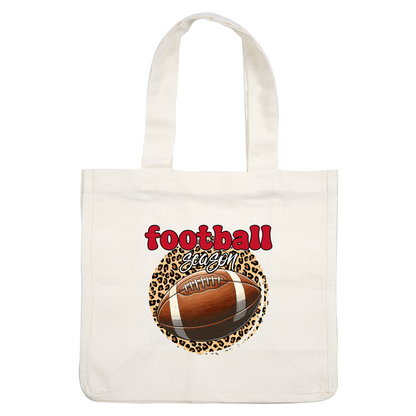 Stylish graphic featuring a football and "Football Season" text on a leopard print background, perfect for sports enthusiasts.