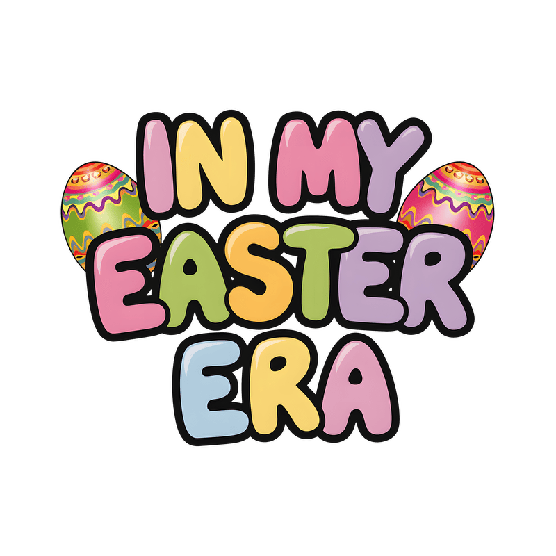 Celebrate the Easter spirit with this fun and colorful "In My Easter Era" design featuring vibrant, decorated eggs!DTF Transfers