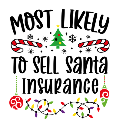 Celebrate the holiday spirit with this cheerful design featuring a Christmas tree, candy canes, ornaments, and colorful lights!DTF Transfers dtf transfers dtf transfers