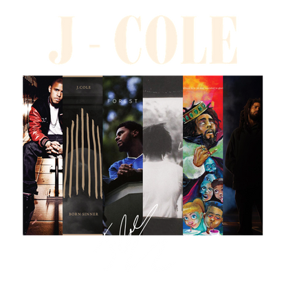 Celebrate the discography of J. Cole with his iconic album covers, showcasing his evolution as an artist through the years.DTF Transfers dtf transfers