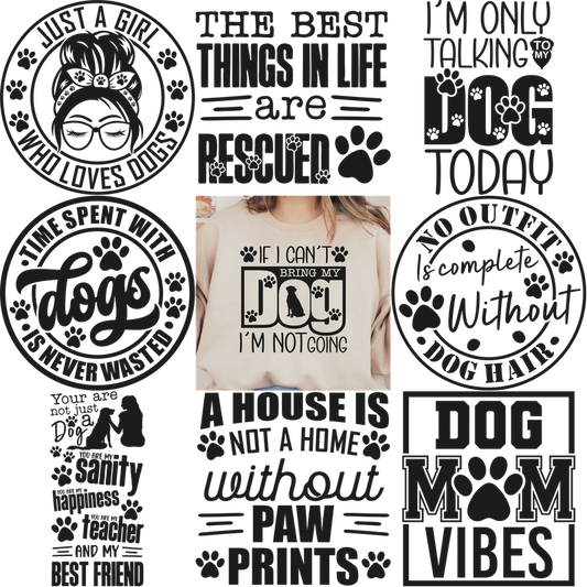 "If I can't bring my dog, I'm not going" print shirt.DTF Transfers