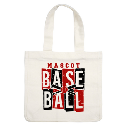 A vibrant logo featuring the word "MASCOT" in bold letters alongside a playful arrangement of "BAS" and "TAL" with a basketball motif.DTF Transfers heat press transfers