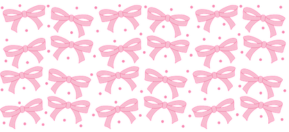 A charming pattern of pink bows, perfect for adding a cute touch to any design or craft project.UV Transfersdtf regular iron