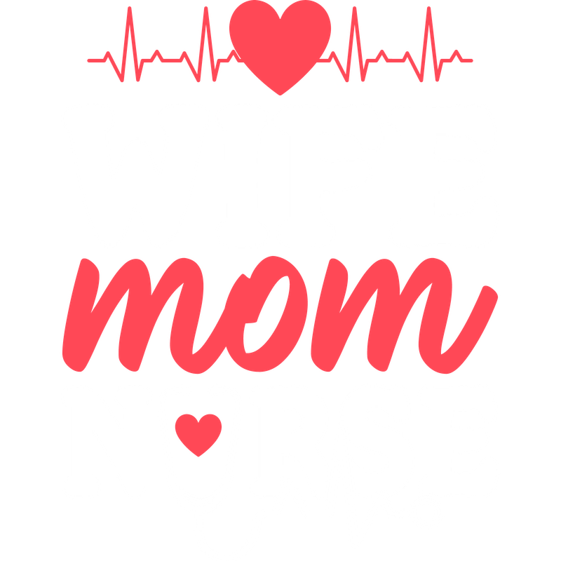 Celebrate the amazing roles of a wife, mom, and nurse with this vibrant design featuring hearts and a stethoscope!DTF Transfers