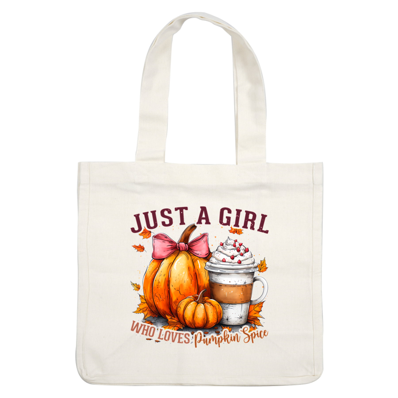 Celebrate fall with this vibrant illustration of pumpkins and a cozy pumpkin spice latte, perfect for autumn lovers!dtf regular iron