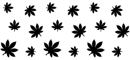 A wallpaper design with black leaves on a green background.UV Transfers